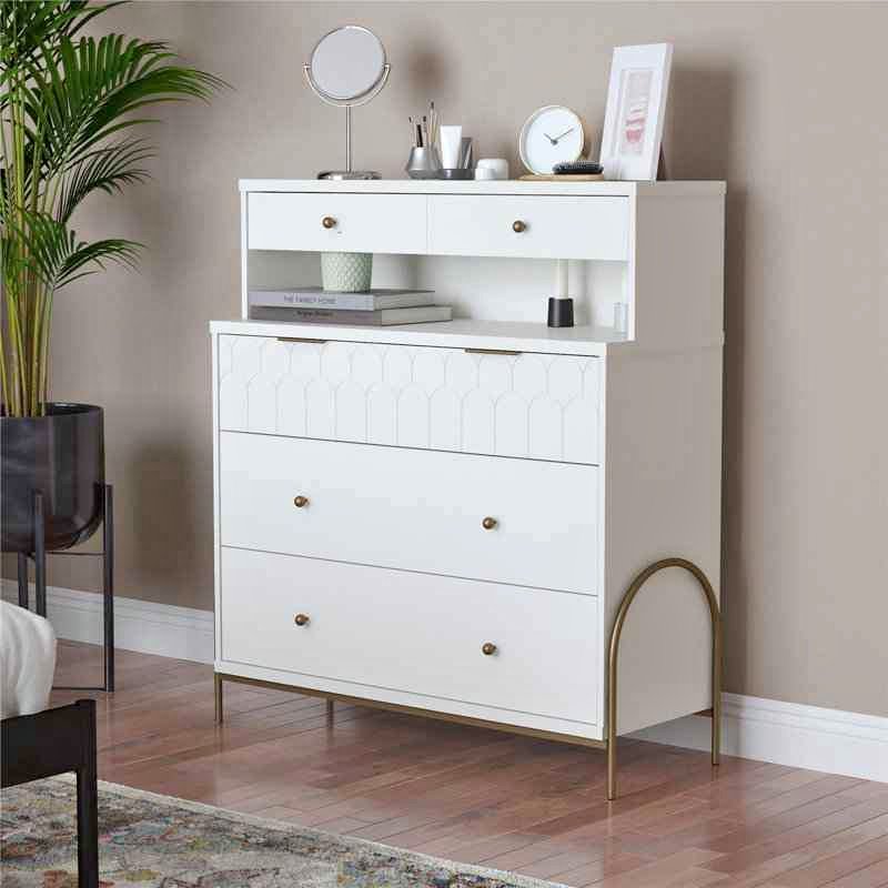 CosmoLiving Anastasia 4 Drawer Dresser - White