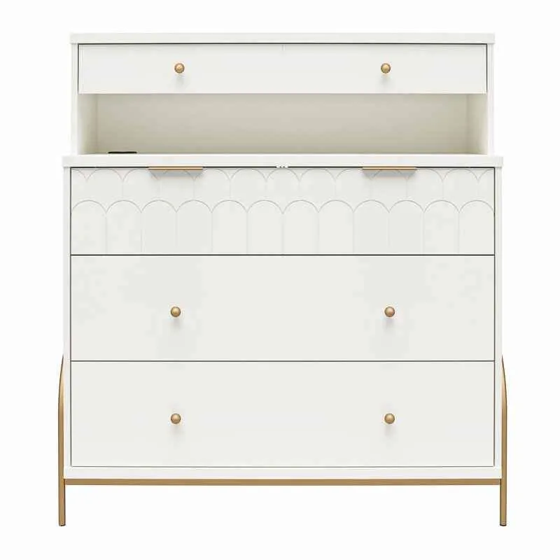 CosmoLiving Anastasia 4 Drawer Dresser - White image indicator(7)