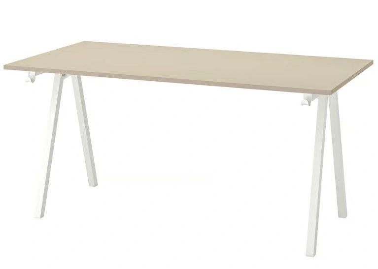 IKEA TROTTEN Desk (Gray Top + White Frame) – Like New