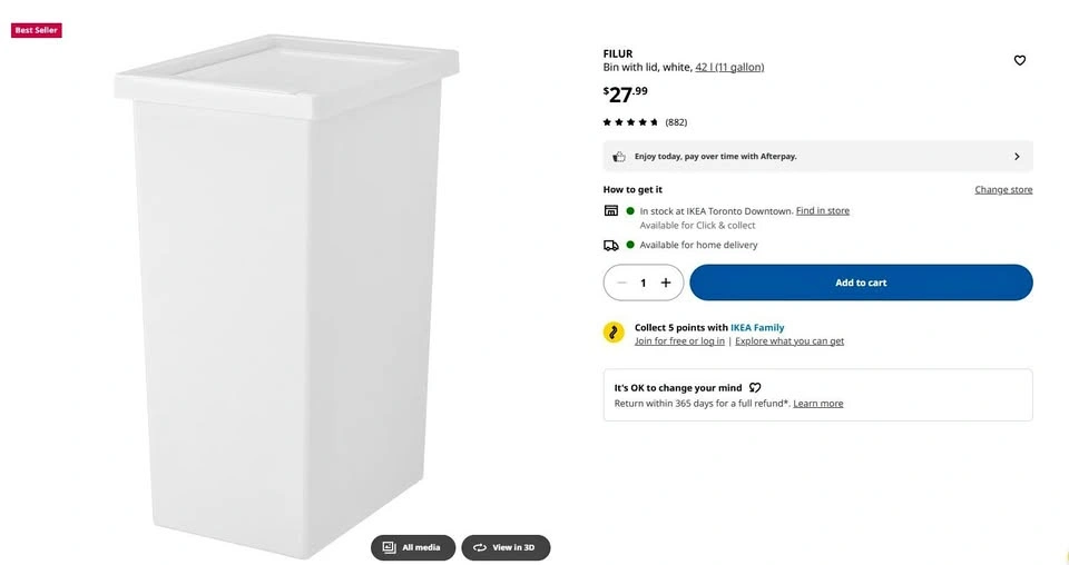 IKEA FILUR Bin with Lid (42L) – Excellent Condition