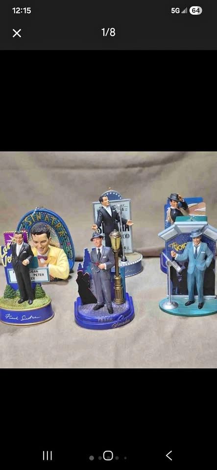 Set of 6 Vintage Frank Sinatra Musical Christmas Ornaments