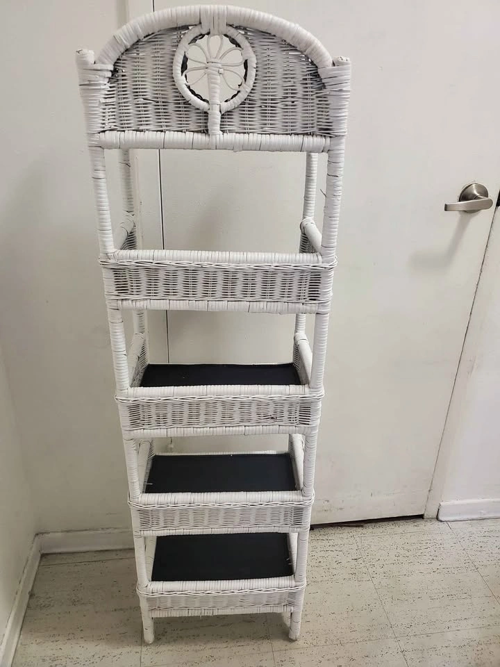 White Wicker 5-Tier Shelf - photo 4