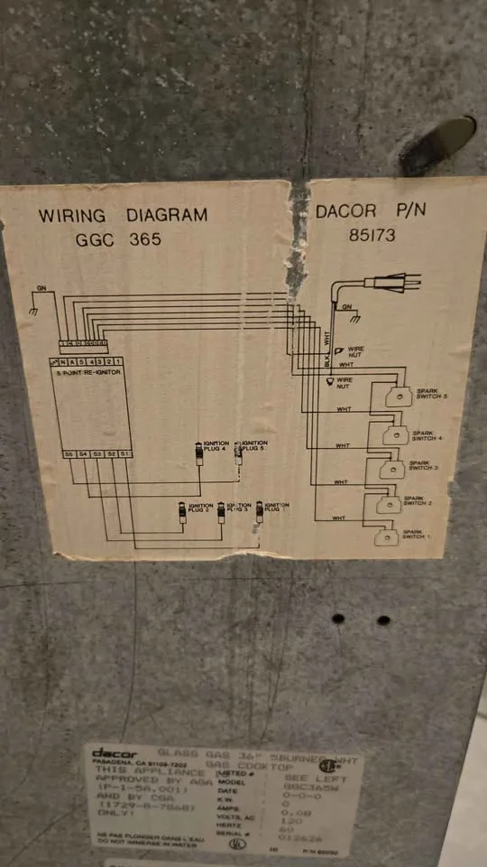 Dacor 5 Burner gas cook top image indicator(7)