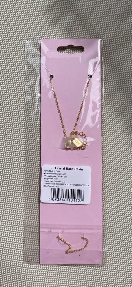 Crystal hand chain; 18K Gold Plated Brass - photo 2