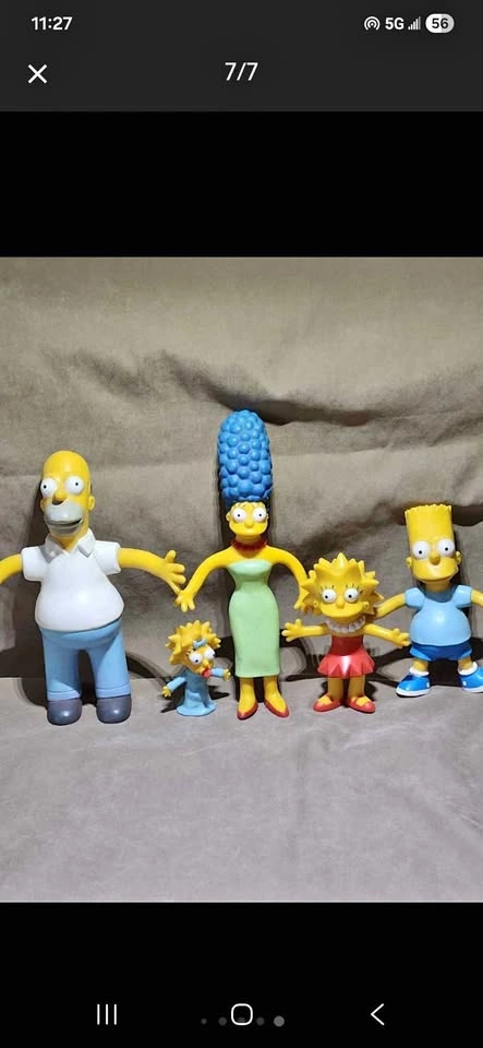 Vintage 1990 The Simpsons Bendable Rubber Figures Set of 5