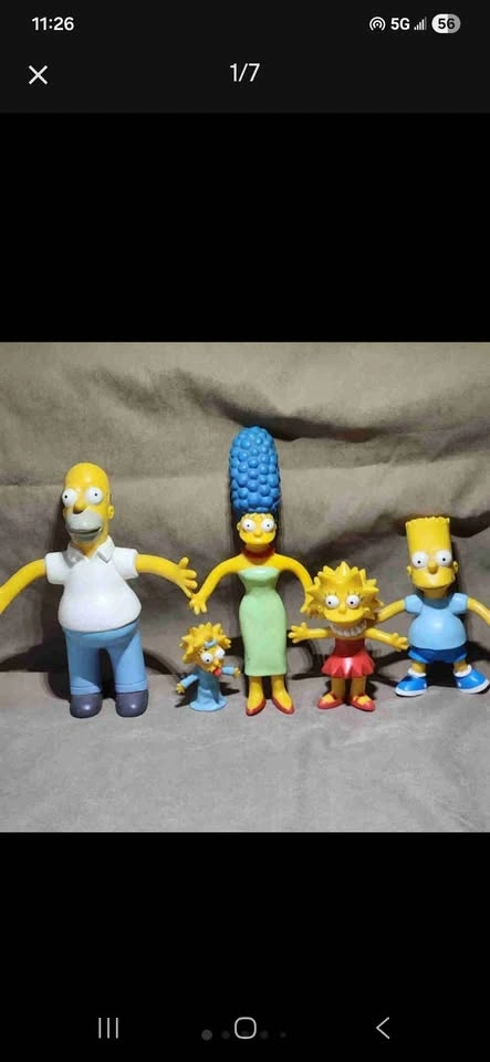 Vintage 1990 The Simpsons Bendable Rubber Figures Set of 5 - photo 2