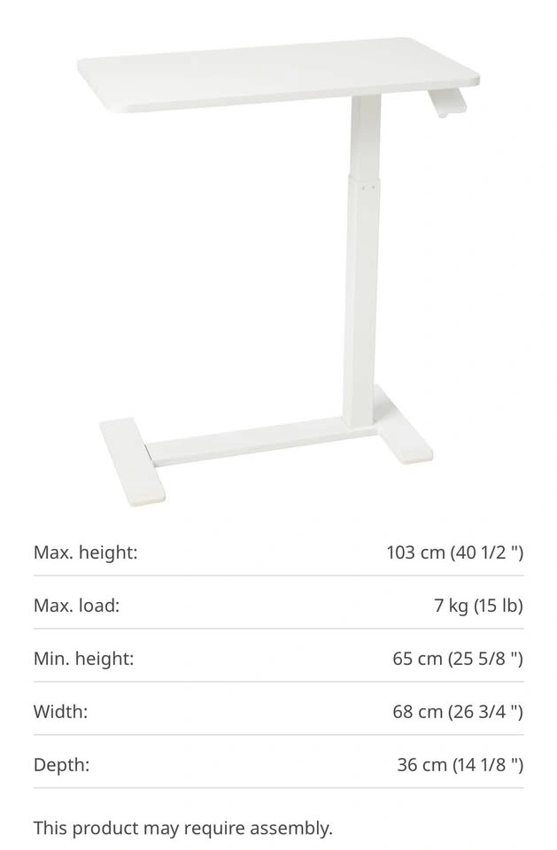 IKEA BOLLSIDAN Adjustable Laptop Stand / Standing Desk - White - photo 4