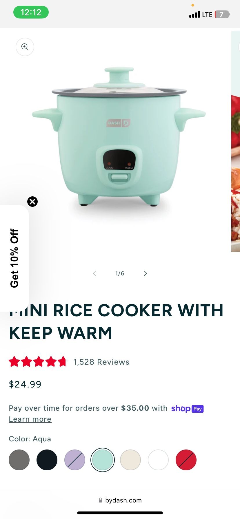 Dash Mini Rice Cooker With Keep Warm Function - photo 2