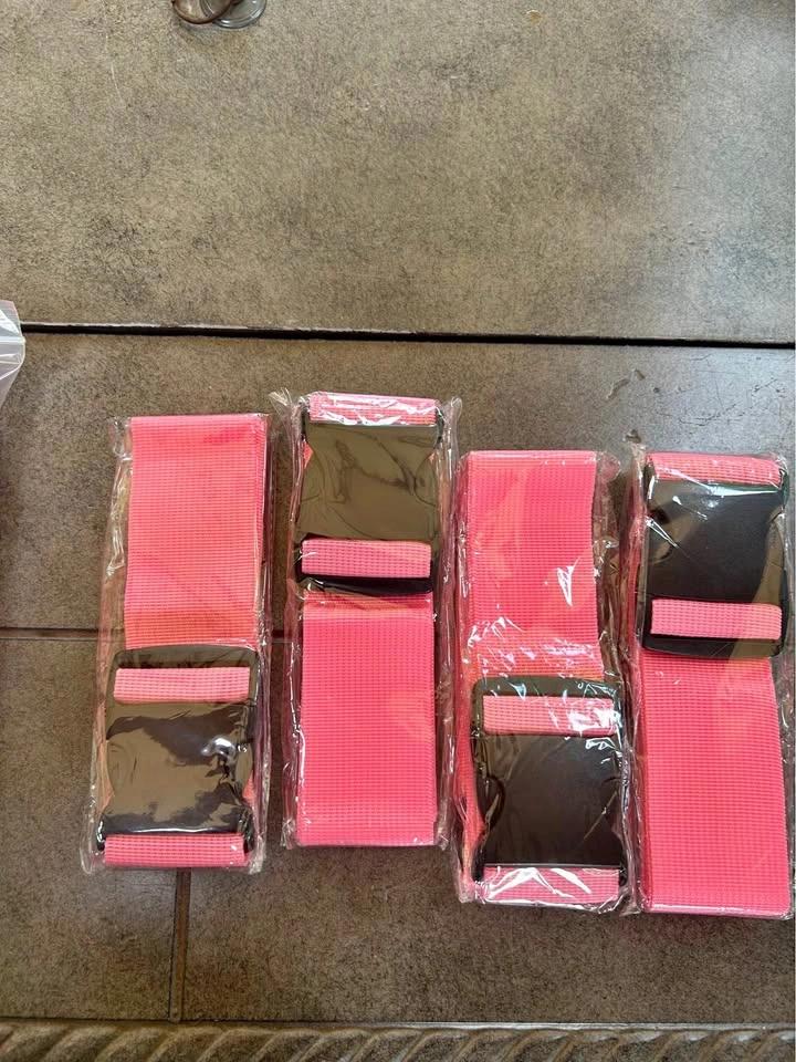 Pink Luggage Straps