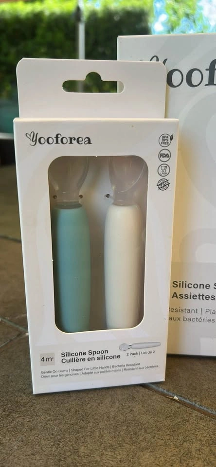 Brand new 2 box set of Baby silicone spoons and dish - photo 2