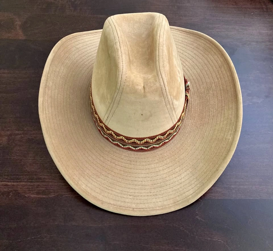 Tan Faux Felt Cowboy Hat Small 6 3/4 - 6 7/8