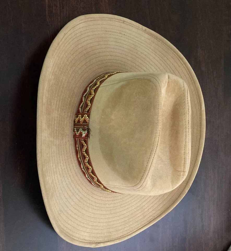 Tan Faux Felt Cowboy Hat Small 6 3/4 - 6 7/8 - photo 3