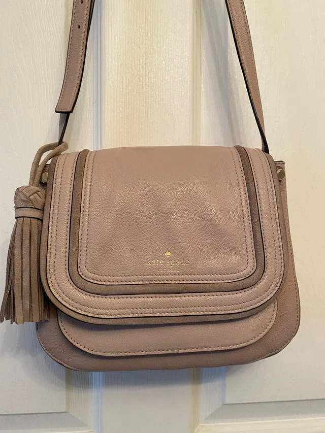 Kate Spade leather and suede crossbody bag thumbnail