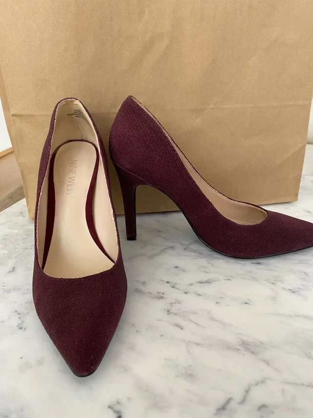 Nine West burgundy shoes 5.5 thumbnail