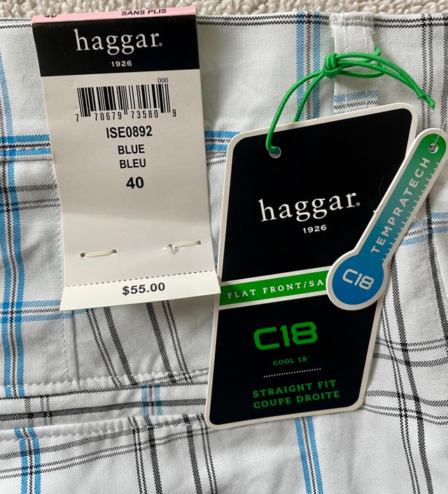 NWT: Size 40 Haggar Cool 18 Pro Plaid Golf Shorts - photo 2
