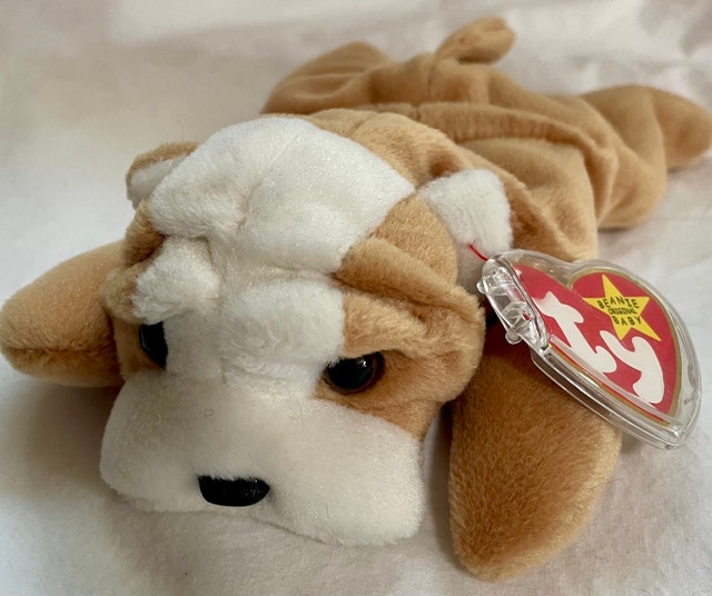 1996 Ty Beanie Baby "Wrinkles" the Bulldog – Retired Original