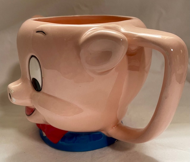 1989 Porky Pig Ceramic Mug 3D Figural - photo 2