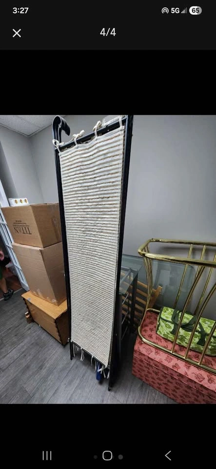 6 ft Tall 3-Panel Metal & Fabric Room Divider - photo 4