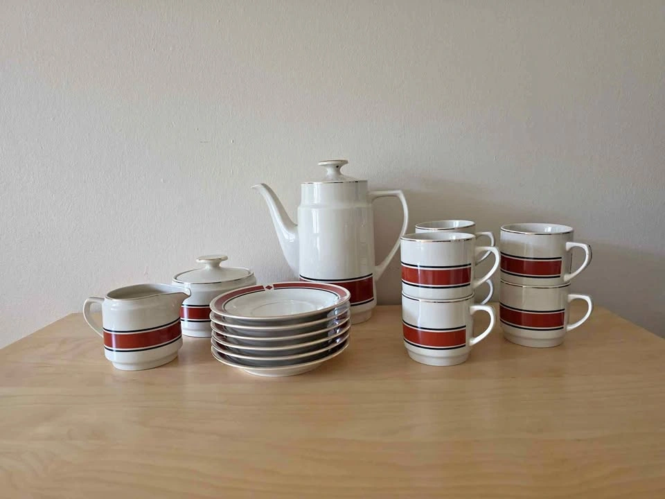 Vintage MCM Kun Lun Porcelain Coffee / Tea Set - 15 Piece