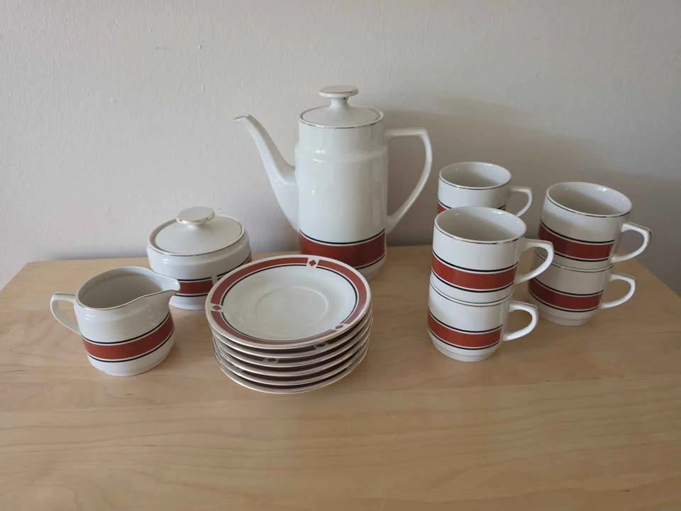 Vintage MCM Kun Lun Porcelain Coffee / Tea Set - 15 Piece - photo 2