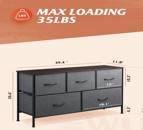 WLIVE Dresser for Bedroom with 5 Drawers - photo 3