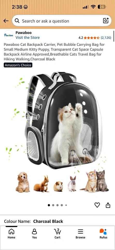 Pawaboo Cat Backpack Carrier NEW $45.99+ retail only $25