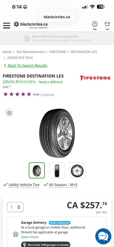 Firestone Destination LE3 Tires NEW 2026 DOT $1000 - photo 3