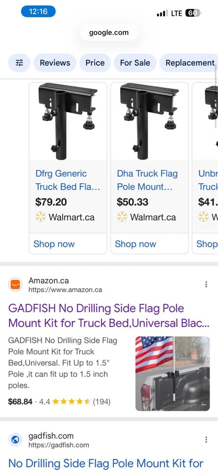 GADFISH No-Drill Truck Bed Flag Pole Mount, Fits 1.5" Poles NEW - photo 2