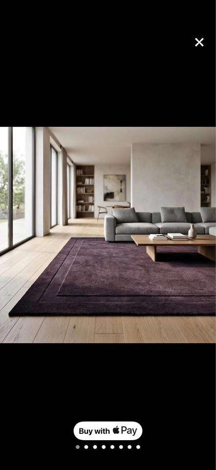 NEW 8X10 Indian Wool Plum Rug