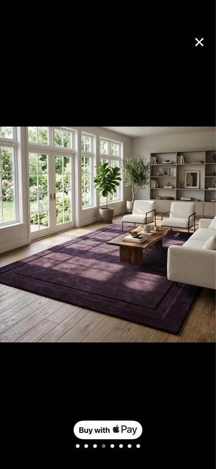 NEW 8X10 Indian Wool Plum Rug - photo 3