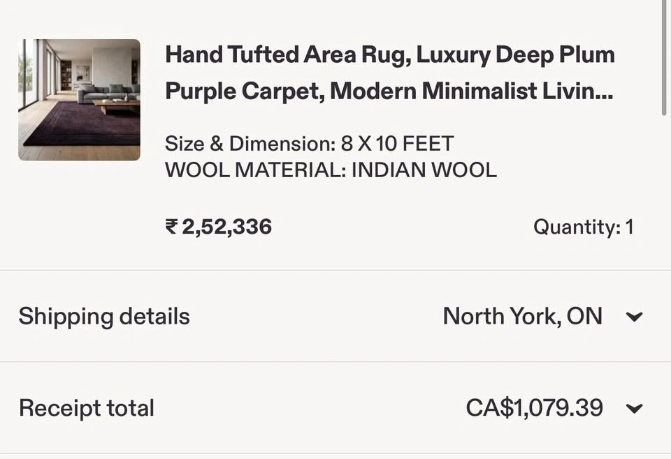 NEW 8X10 Indian Wool Plum Rug - photo 4