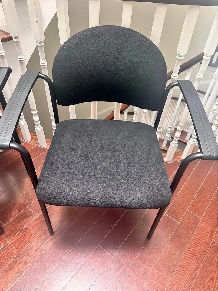 Pair of IKEA Office Guest Chairs – Black 100% Wool Fabric