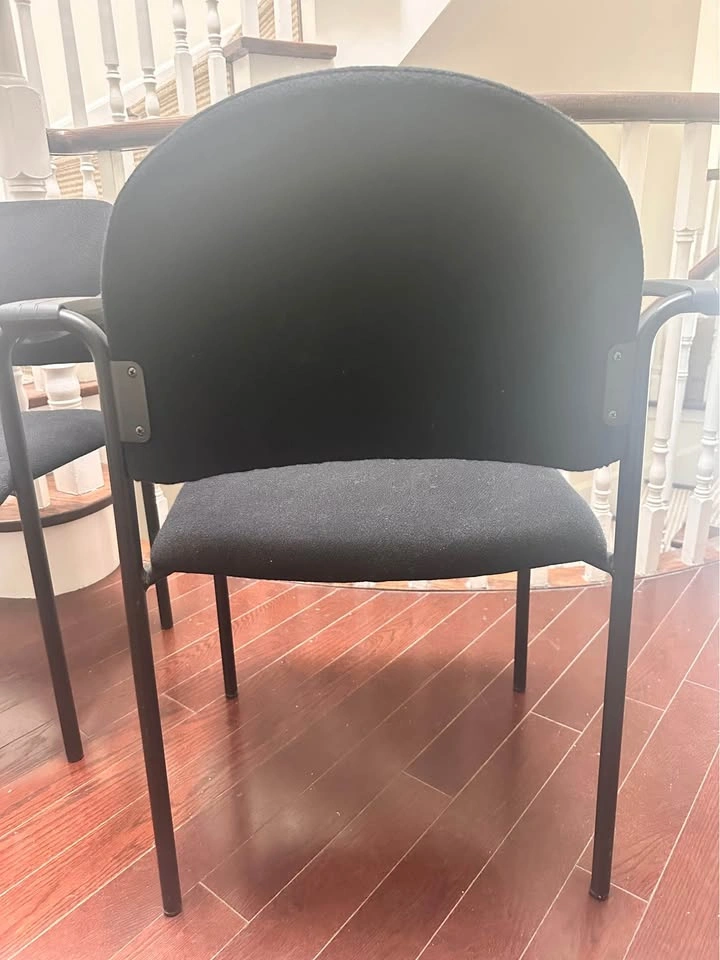Pair of IKEA Office Guest Chairs – Black 100% Wool Fabric - photo 3