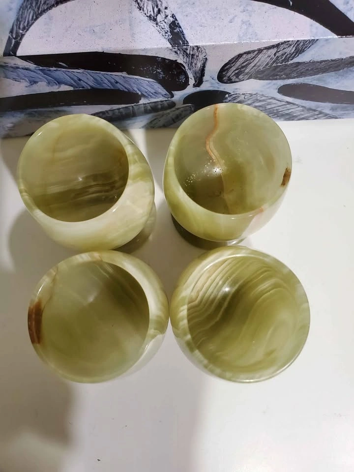 Marble/Onyx Goblets Vintage (H:7.5 cm,D:4 cm) - photo 2
