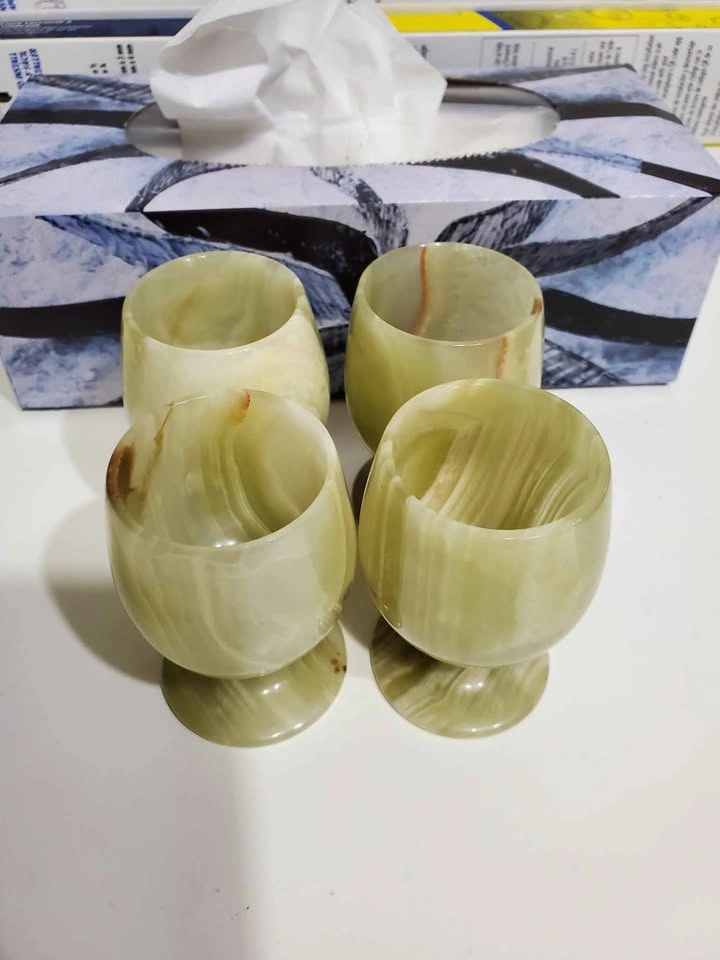 Marble/Onyx Goblets Vintage (H:7.5 cm,D:4 cm) - photo 3