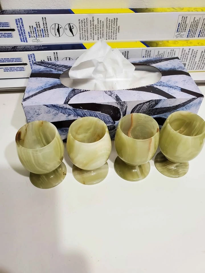 Marble/Onyx Goblets Vintage (H:7.5 cm,D:4 cm) - photo 4