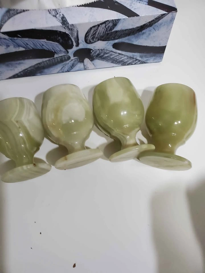 Marble/Onyx Goblets Vintage (H:7.5 cm,D:4 cm) - photo 5
