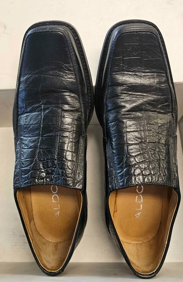 ALDO Men's Croc-Embossed Square Toe Loafers - Size 41 (Black) - photo 3