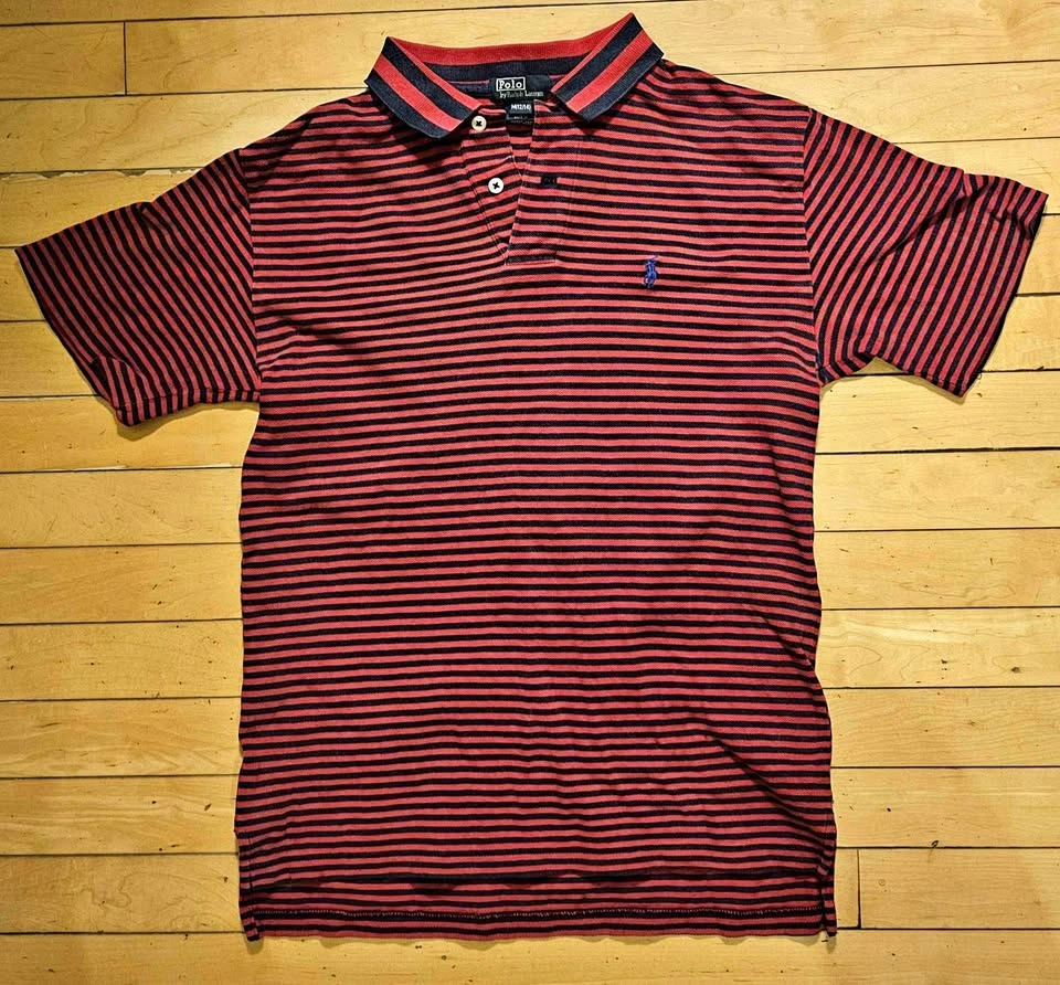 Classic Polo Ralph Lauren Boys Striped Polo Shirt - Size M (12/1