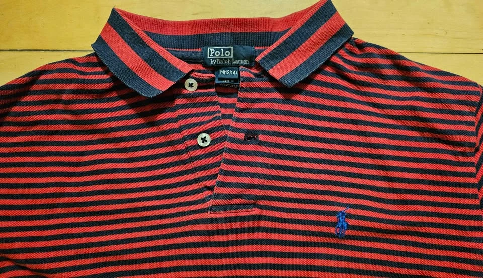 Classic Polo Ralph Lauren Boys Striped Polo Shirt - Size M (12/1 - photo 2