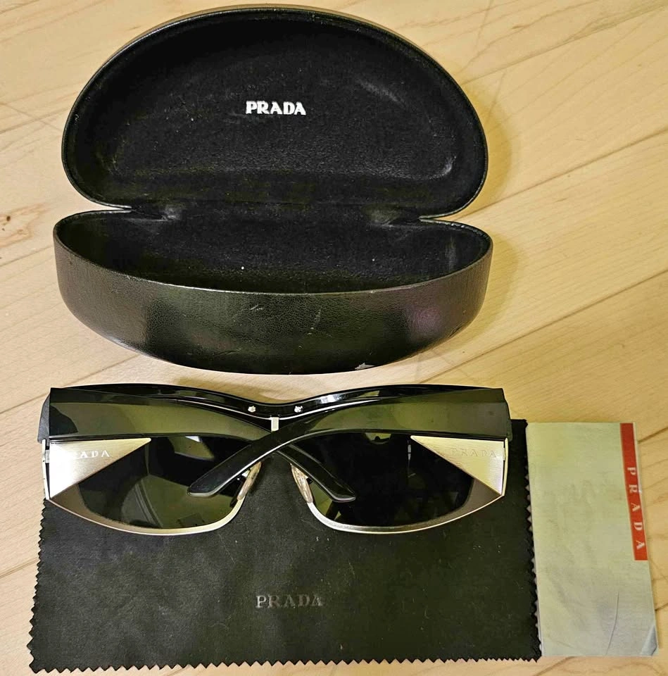 Authentic PRADA SPR 62I Vintage Shield Sunglasses - Rare Full Lu