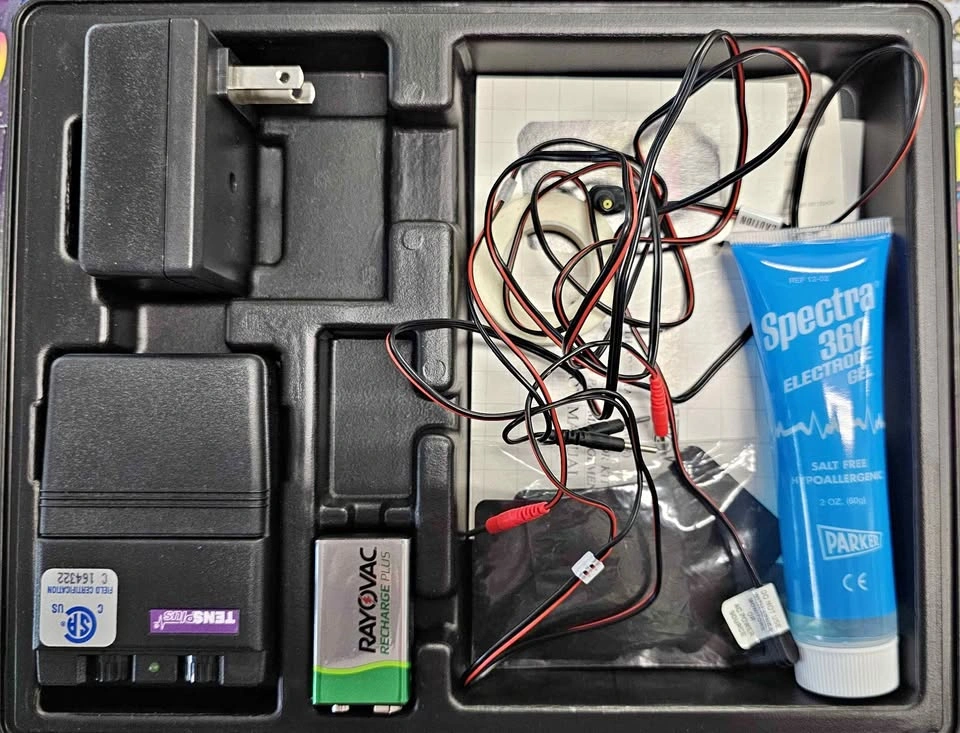 Portable Electronic Pulse Massager Kit w/ Hard Case, Battery & G