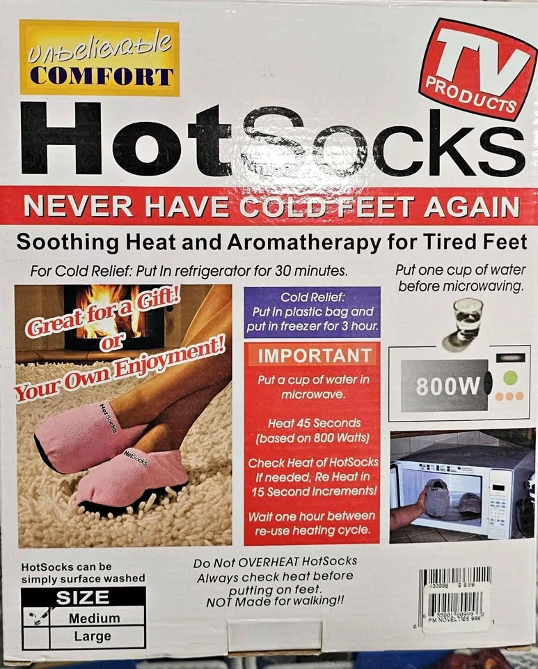 BRAND NEW HotSocks Microwaveable Heated Slippers (Size M)