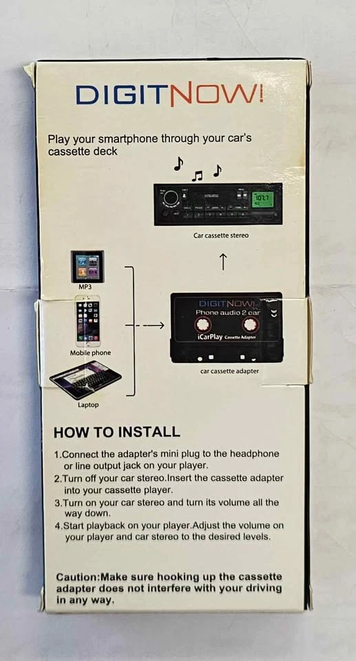 Brand New DIGITNOW! Car Cassette Adapter - 3.5mm Aux Audio Cable - photo 2