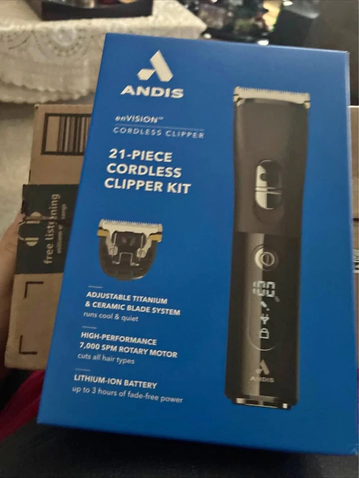 Andis enVISION Cordless Clipper 21-Piece Kit NIB