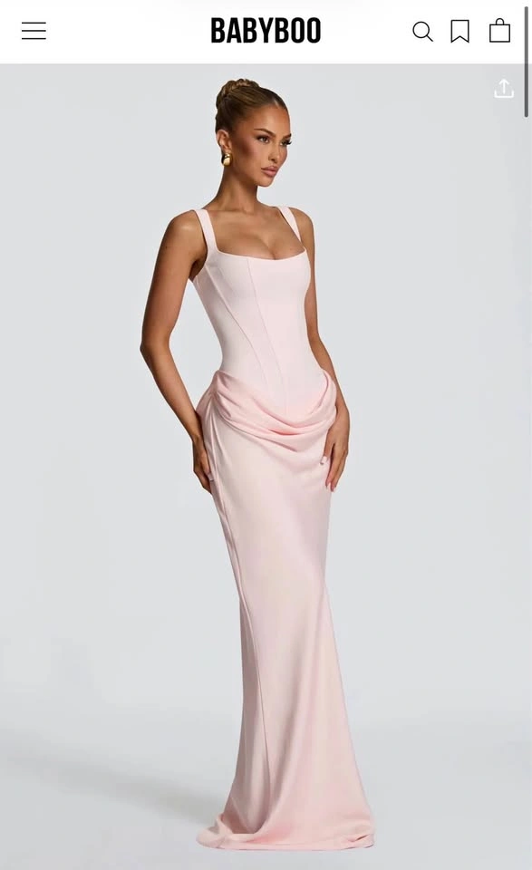 BABYBOO PINK CORNELIA MAXI DRESS