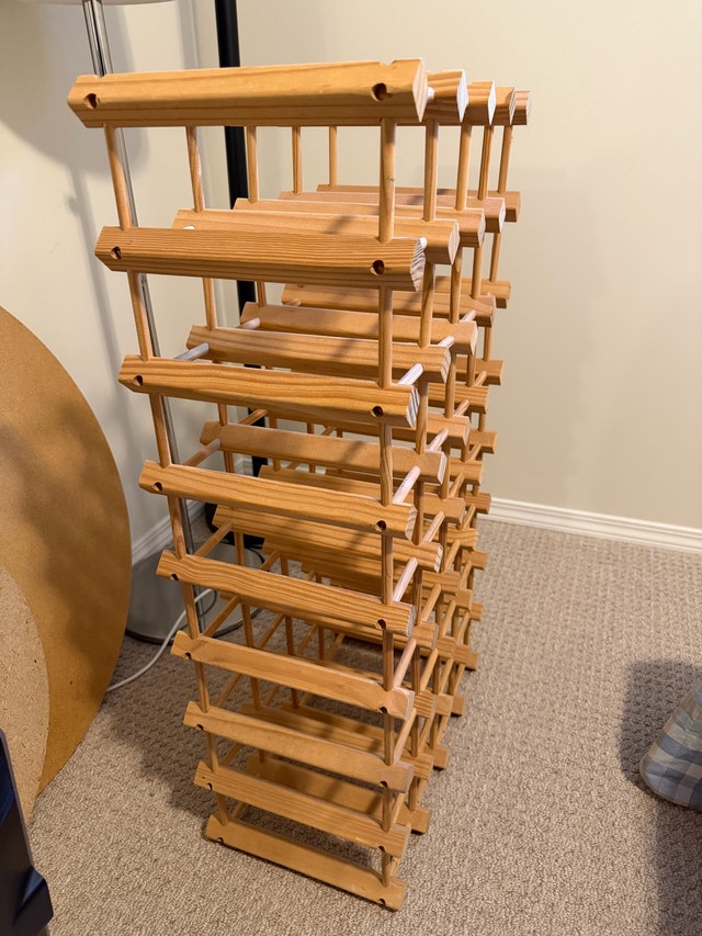 Solid Wood Stackable Wine Rack – Holds ~32-36 Bottles - photo 2