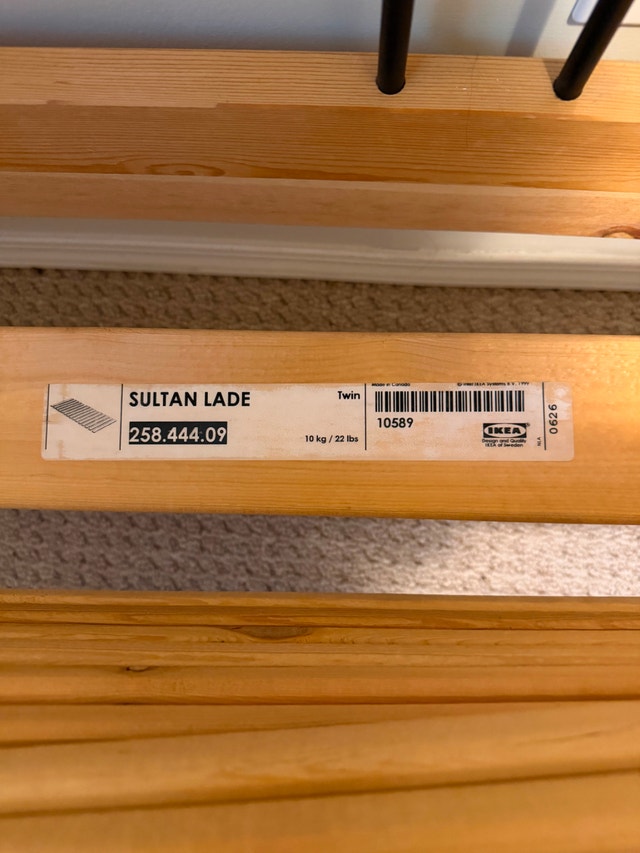2 IKEA Twin Bed Frames (Solid Pine & Minimalist Eina) - photo 4