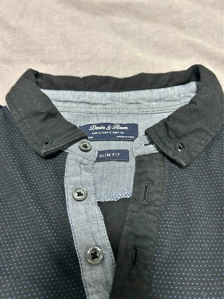 Men's Black Polo with Pocket - Size Small