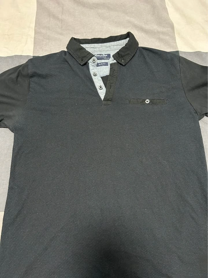 Men's Black Polo with Pocket - Size Small - photo 2